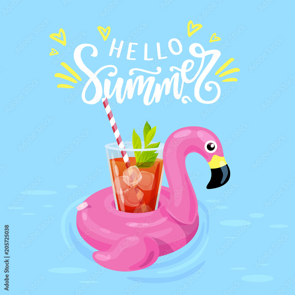 Hello Summer vector greeting card Hello Summer vector greeting card