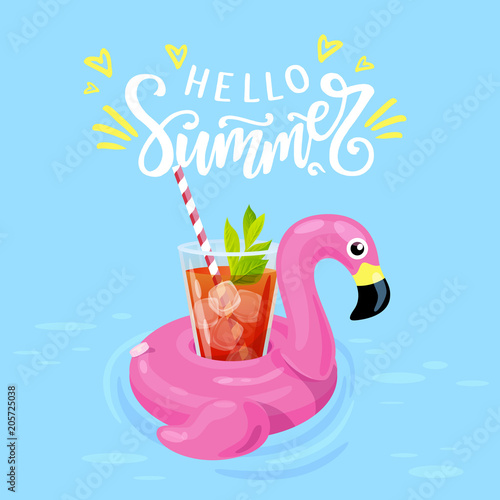 Hello Summer vector greeting card