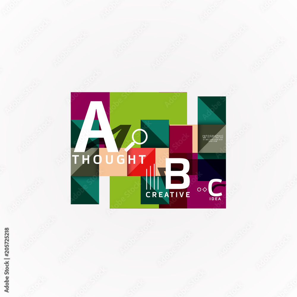 Abstract geometric option infographic banners, a b c steps process Abstract geometric option infographic banners, a b c steps process
