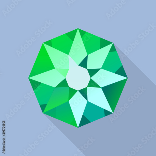 Star emerald icon. Flat illustration of star emerald vector icon for web design