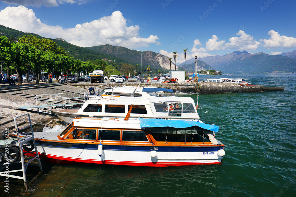 Summer scene in Stresa, famous resort on the western shore of Maggiore Lake, Italy, Europe Summer scene in Stresa, famous resort on the western shore of Maggiore Lake, Italy, Europe
