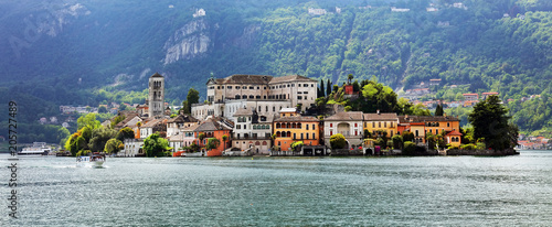 Orta San Giulio, famous resort on the western shore of Orta Lake, Italy, Europe photo