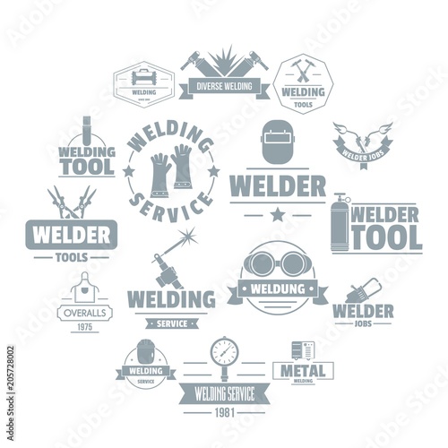 Welding logo icons set. Simple illustration of 16 welding logo vector icons for web