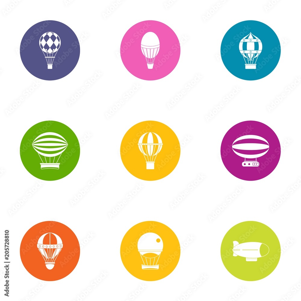 Air service icons set. Flat set of 9 air service vector icons for web isolated on white background Air service icons set. Flat set of 9 air service vector icons for web isolated on white background