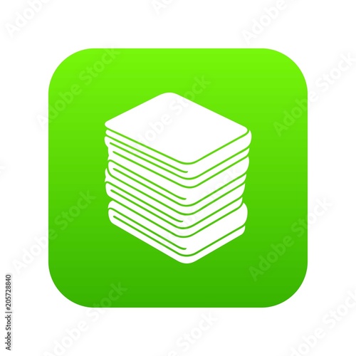 Arranged clothes icon green vector isolated on white background