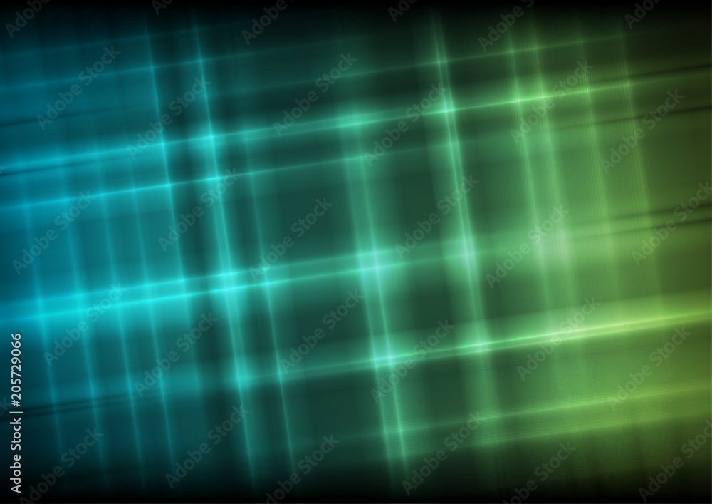 Abstract bright glowing green blue stripes background