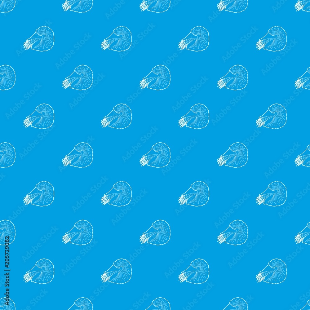 Clam pattern vector seamless blue repeat for any use Clam pattern vector seamless blue repeat for any use