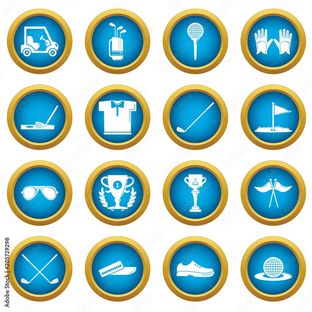 Golf icons set symbols. Simple illustration of 16 golf symbols vector icons for web
