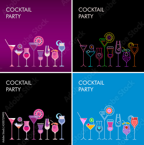 Cocktail Party vector backgrounds