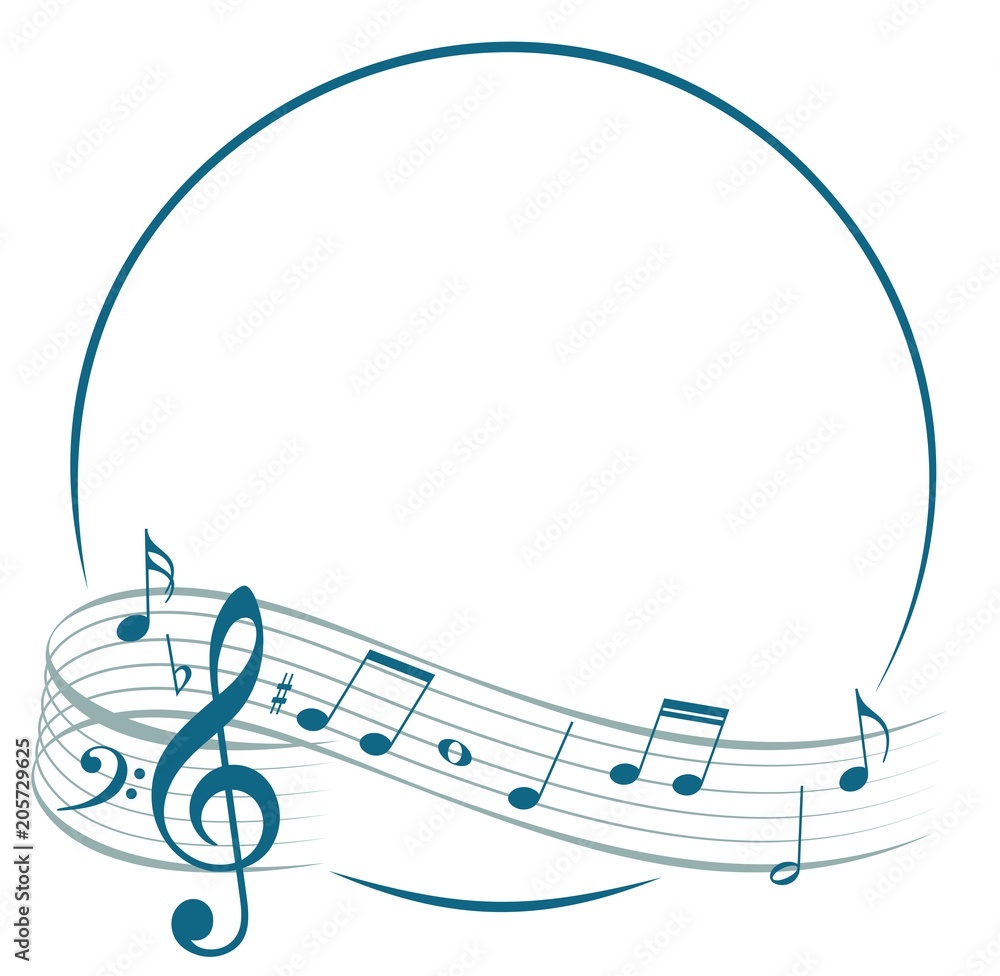 Naklejka premium Frame with music notes.