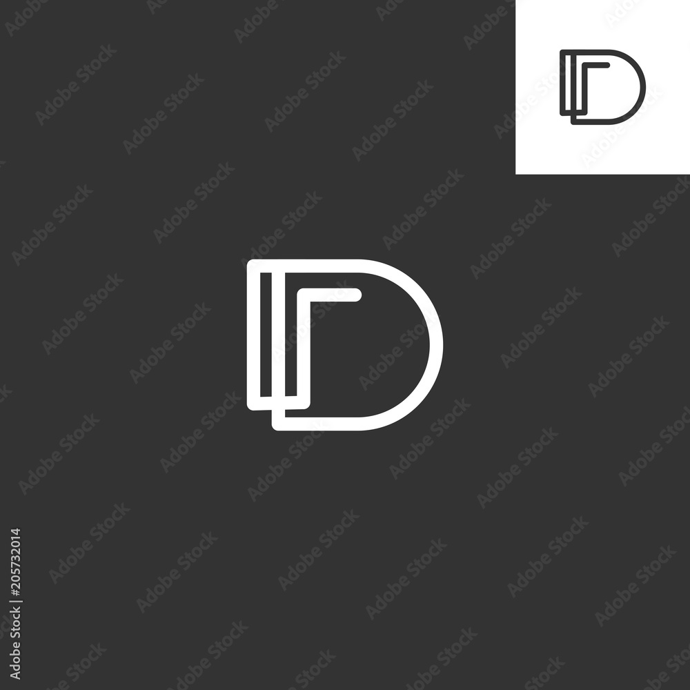 Initial D Line Monogram Logo Vector. Letter D Typography Icon, initial letter D line logo icon design elements Initial D Line Monogram Logo Vector. Letter D Typography Icon, initial letter D line logo icon design elements