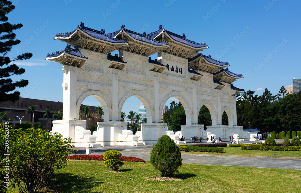 Front gate of national Chiang Kai-shek Memorial Hall in Taipei