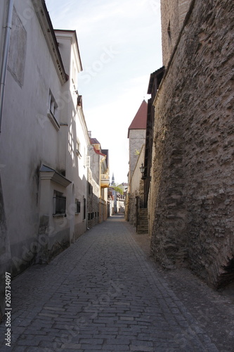 Rue pav  s de la ville basse    Tallinn  Estonie