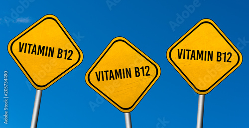 Vitamin B12 - yellow sign with blue sky