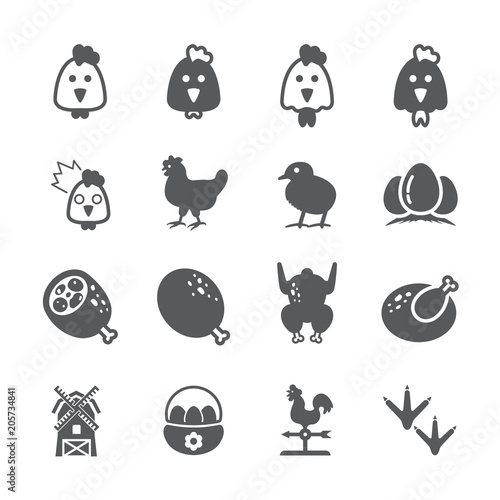 Chicken icon set