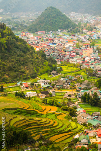 Ha Giang, north extreme loop, North Vietnam, the northern loop, with rice fields, beautuful scenery, villages, and full of motorbikes