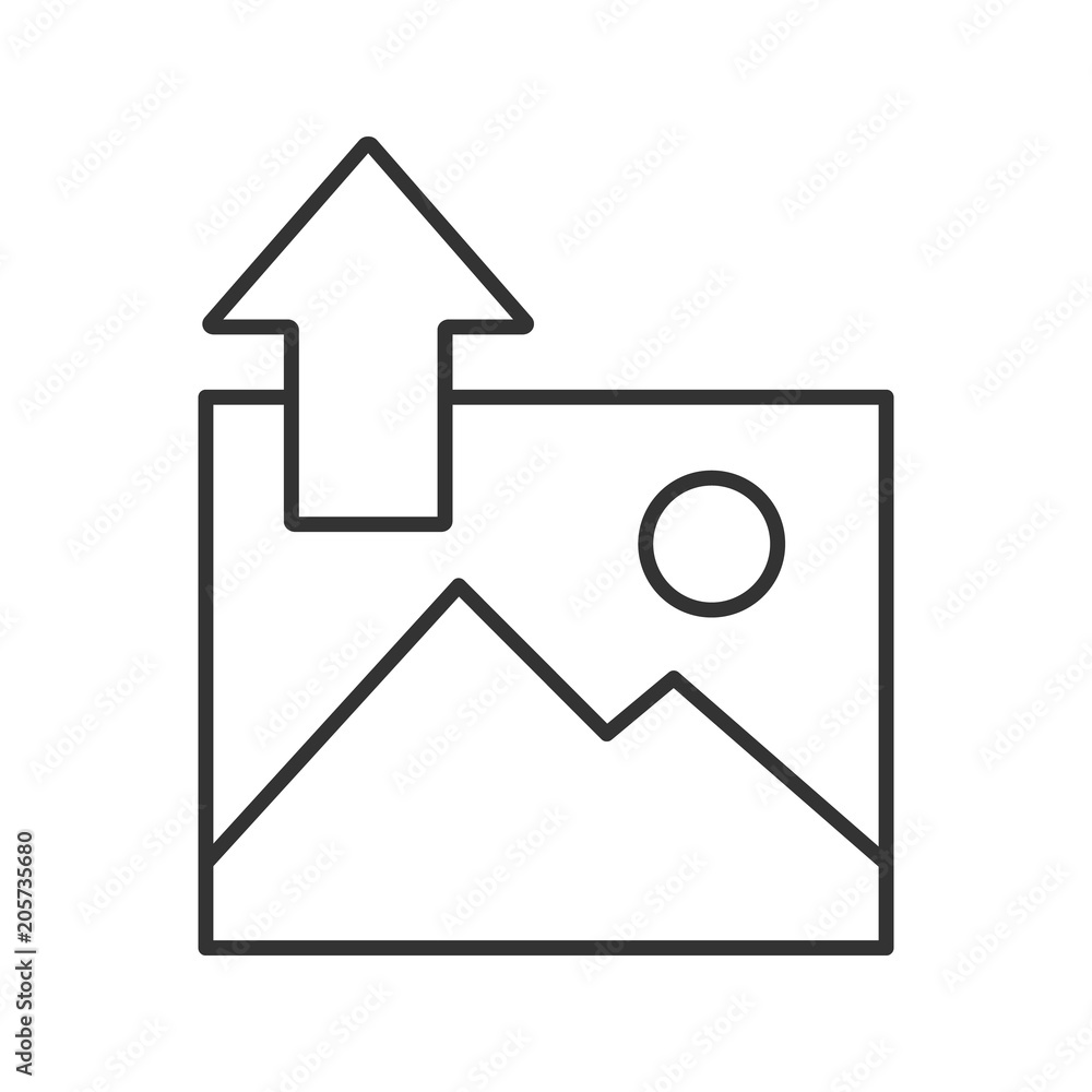 Digital image uploading linear icon Digital image uploading linear icon