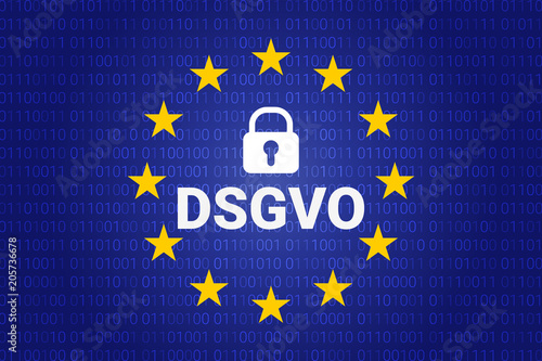 dsgvo - german Datenschutz-Grundverordnung. gdpr - General Data Protection Regulation. vector