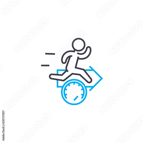 Accelerated work pace line icon, vector illustration. Accelerated work pace linear concept sign.