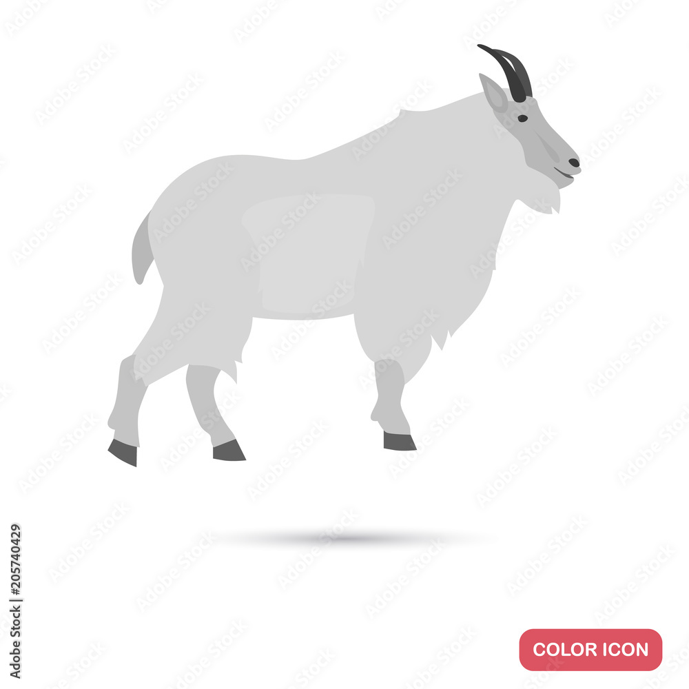 Mountain goat color flat icon