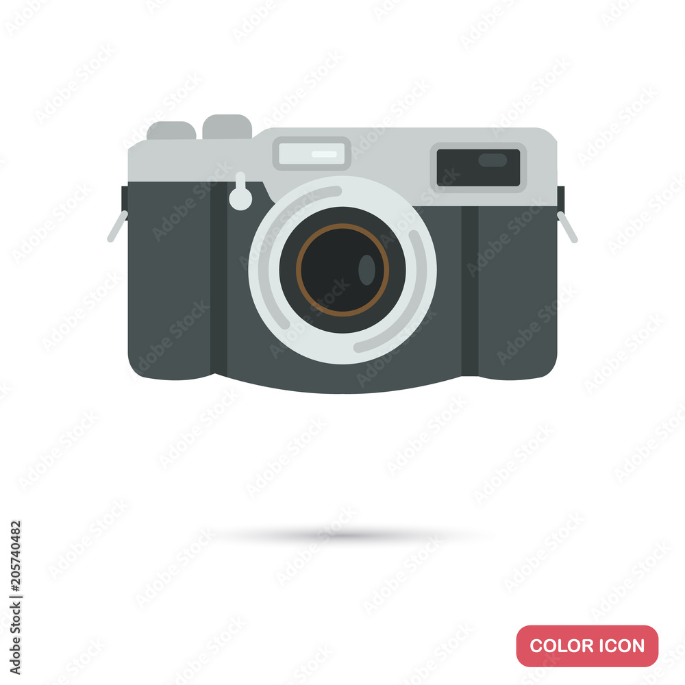 Travel camera color flat icon