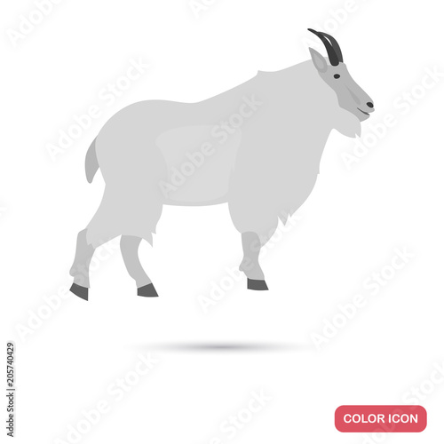 Mountain goat color flat icon