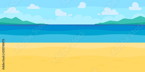 Sea panorama  beach vector background