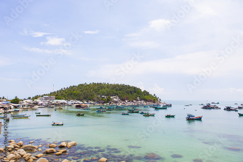 Fishing boats at bay in Hon Son Island, Kien Giang, Vietnam