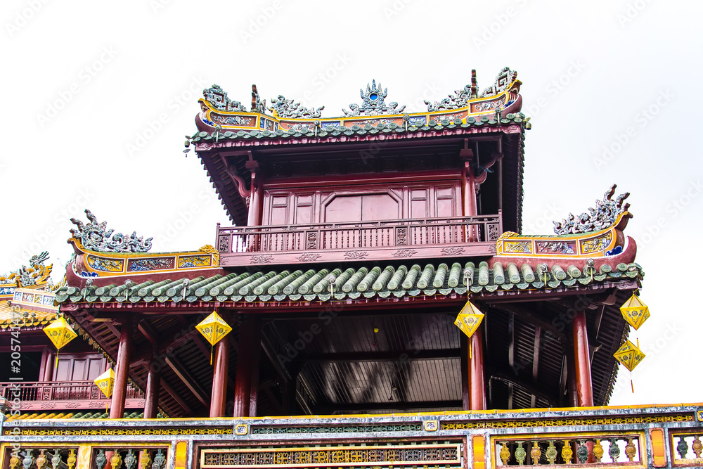 HUE, VIETNAM, April 28th, 2018: Imperial Royal Palace of Nguyen dynasty in Hue, Vietnam HUE, VIETNAM, April 28th, 2018: Imperial Royal Palace of Nguyen dynasty in Hue, Vietnam