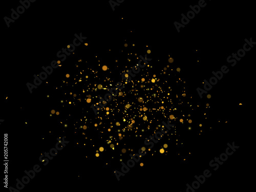 Gold glitter dust. Abstract vector background