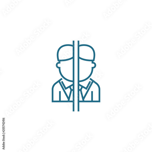Conflict of interest line icon, vector illustration. Conflict of interest linear concept sign.