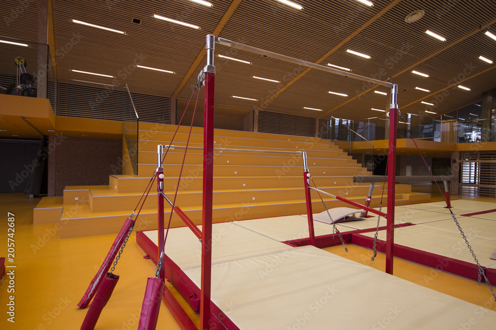 Naklejka premium Gymnastic equipment in a gymnastic center in the Faroe Islands 