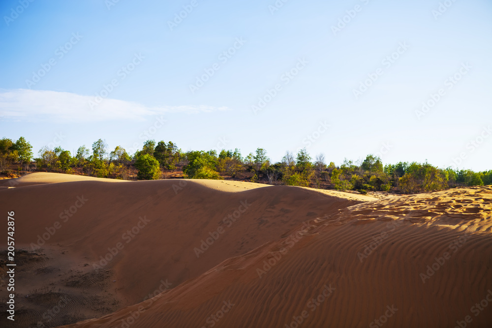 Red Sand Dunes and Sky near Mui Ne, Vietnam. Red Sand Dunes and Sky near Mui Ne, Vietnam.