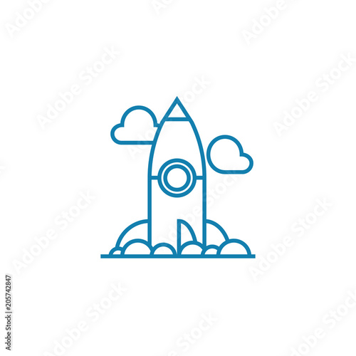 Cosmodrome line icon, vector illustration. Cosmodrome linear concept sign.