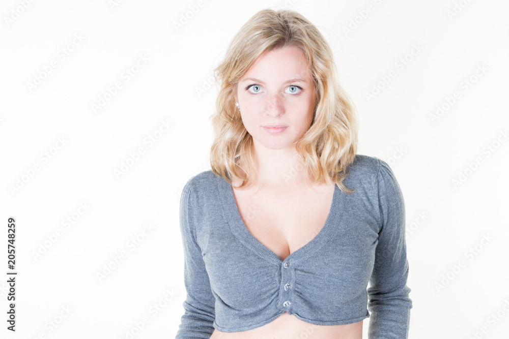 Young beautiful pretty blonde woman with long curly hair Young beautiful pretty blonde woman with long curly hair