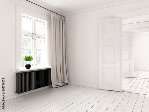 Interior empty room 3D rendering