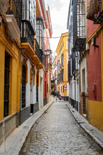 traditional houses of Seville old tow, spain