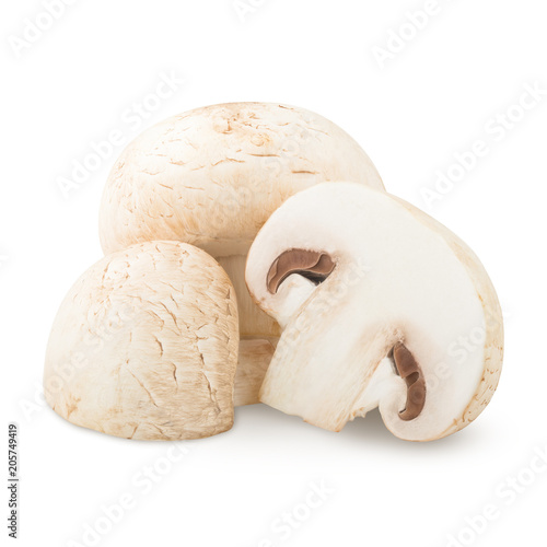 mushroom, champignon, isolated on white background, clipping path, full depth of field