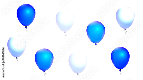 blue and white balls