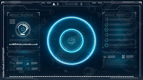 Business template with hud for concept design. Digital radar screen. Hud ui.