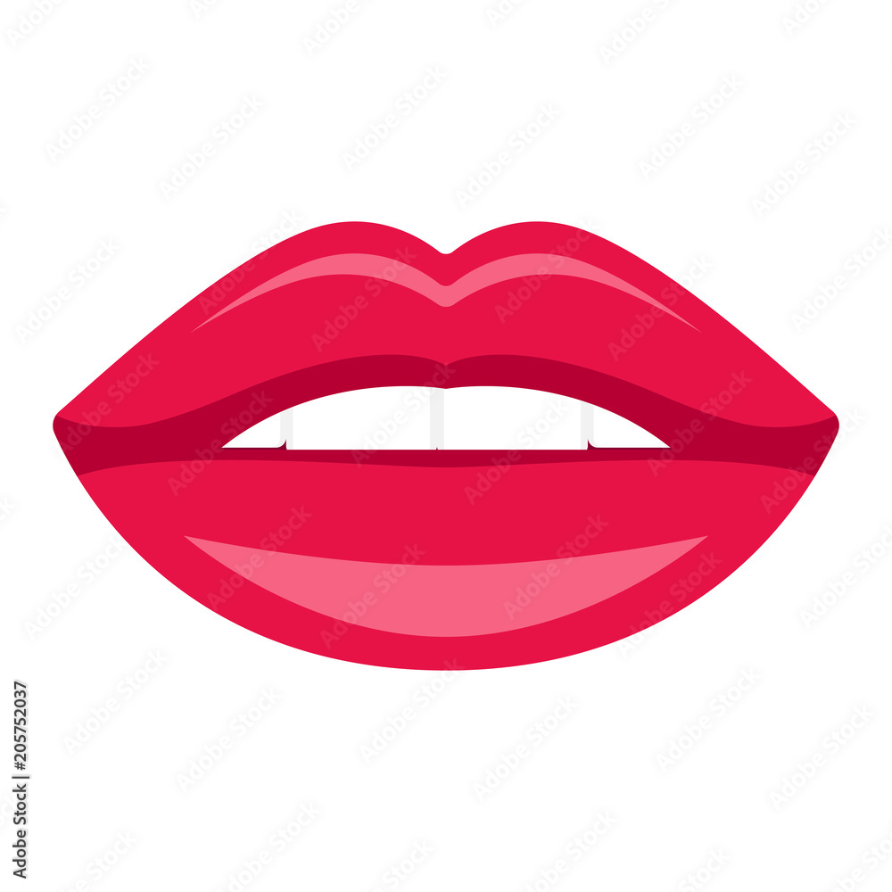 Vector image of beautiful female lips, red lipstick Vector image of beautiful female lips, red lipstick