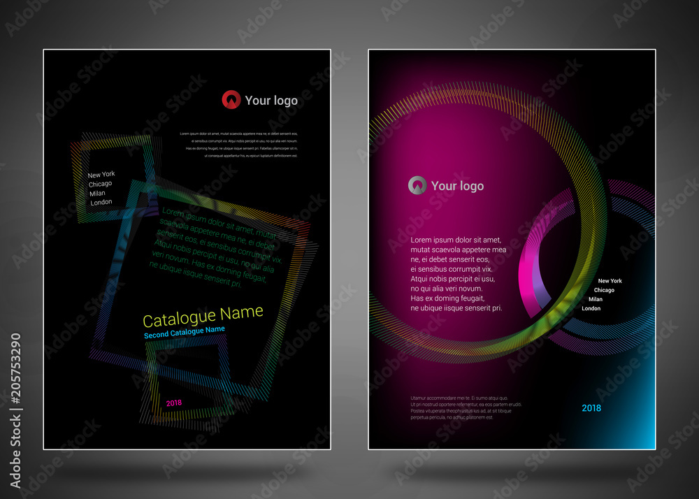 Fototapeta premium Design covers for business catalog, annual report, magazine, flyerp or booklet in A4 format for business, construction, medicine and new technologies