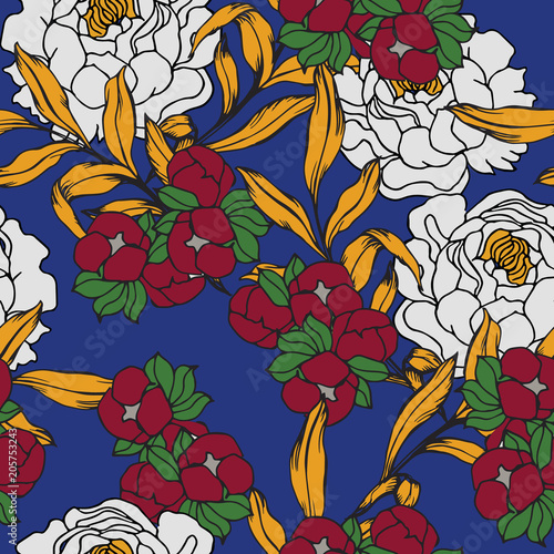 Fototapeta Naklejka Na Ścianę i Meble -  Abstract elegance pattern with floral background.