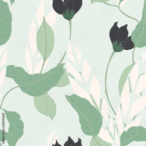 Abstract elegance pattern with floral background.