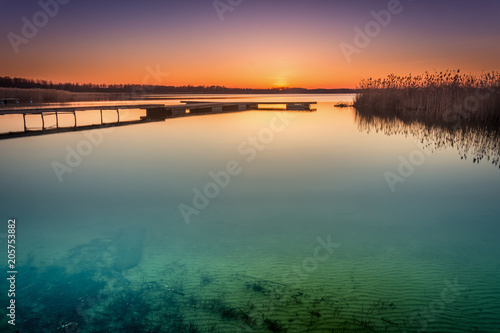 Bridge over the Sumin lake, lubelskie. photo