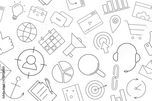 Vector marketing pattern. Marketing seamless background