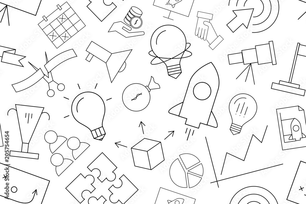 Vector start up pattern. Start up seamless background Vector start up pattern. Start up seamless background
