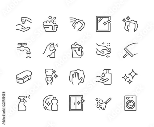 Line Cleaning Icons