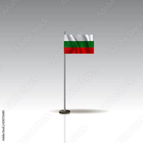 Flag Illustration of the country of BULGARIA. National BULGARIA flag isolated on gray background. BULGARIA Flag Flat Web Mobile Icon / Vector / Sign / Symbol / Button illustration EPS10