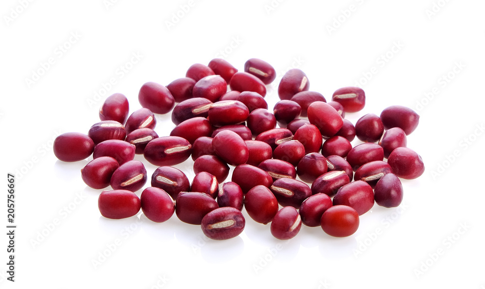 red beans on white background red beans on white background